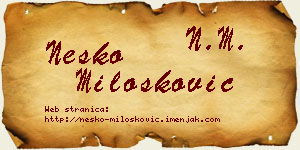 Neško Milošković vizit kartica